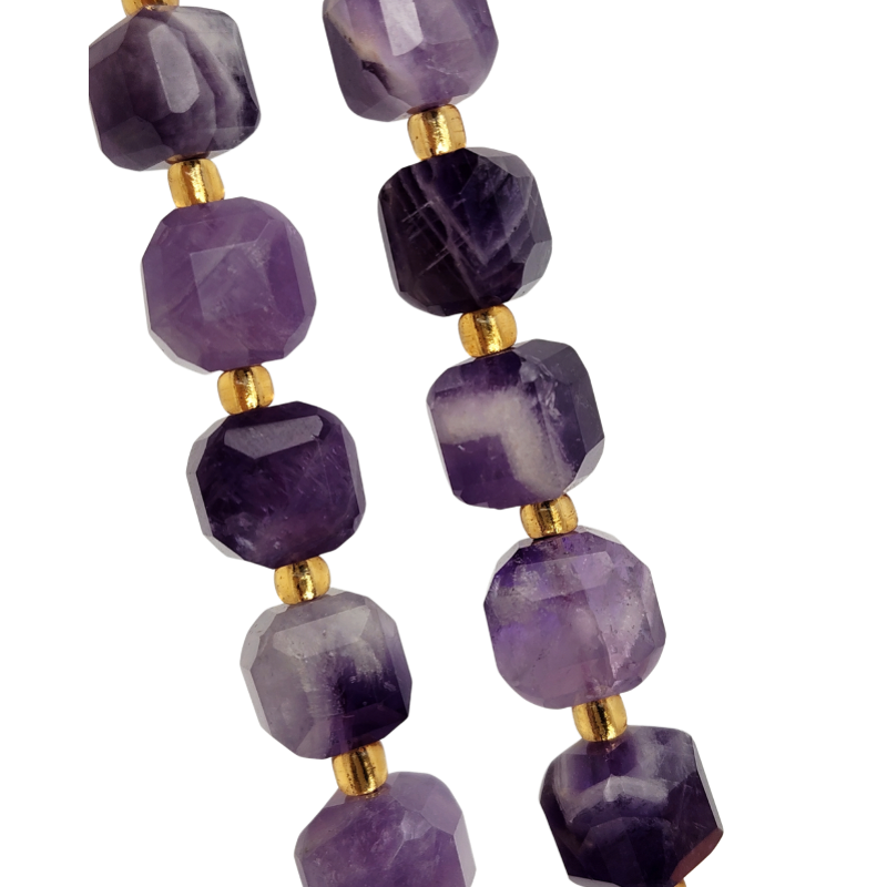 Dream Amethyst Tooth Cube Bracelet